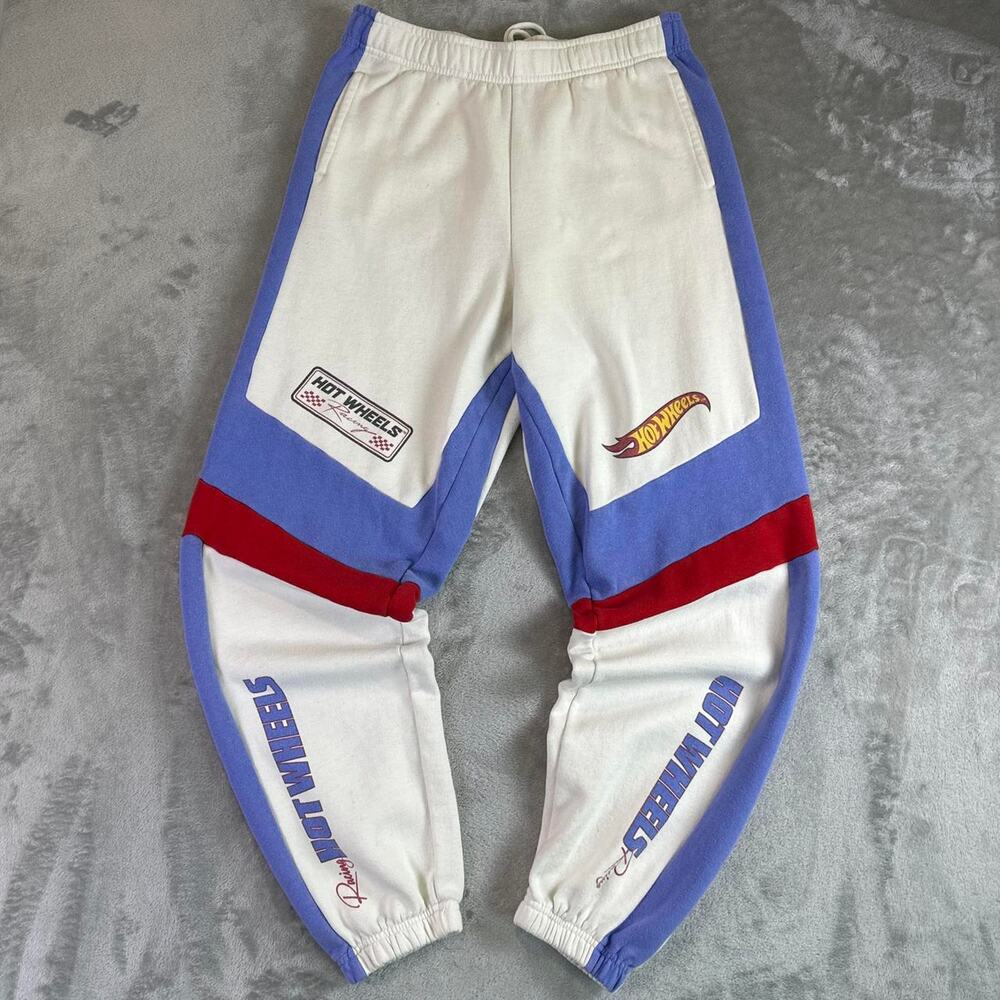 Y2K Hot Wheels Sweatpants Mens Small Racing Graphic Joggers Streetwear